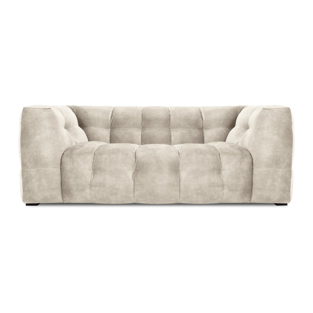 Canapea cu tapițerie din catifea Windsor & Co Sofas Vesta, 208 cm, bej 208- imagine noua