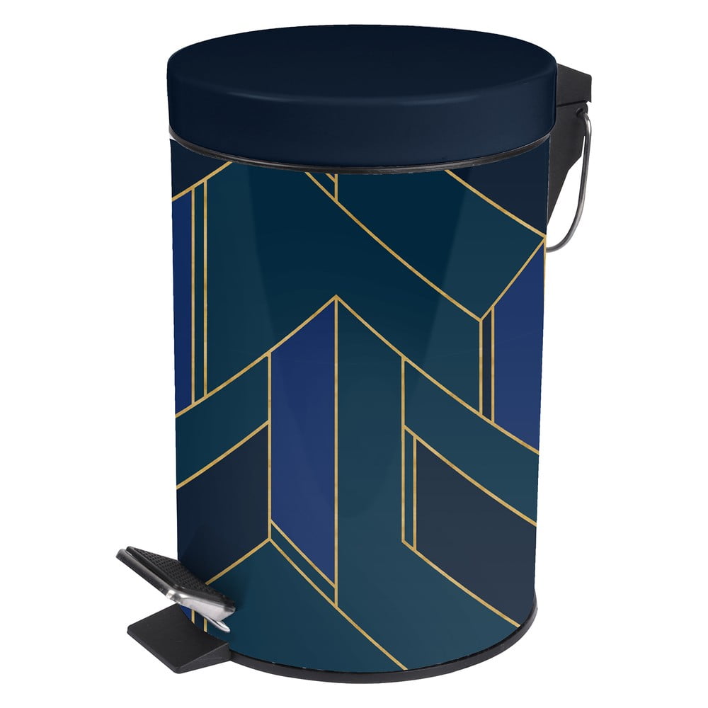 Coș de gunoi albastru închis cu pedală din metal 3 l Achille – douceur d\'intérieur