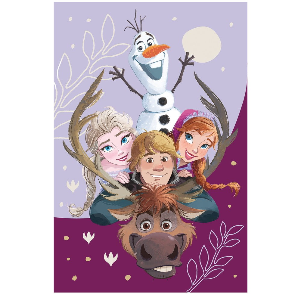 Pătură pentru copii mov din micropluș 100×150 cm Frozen Family – Jerry Fabrics 100x150 imagine noua somnexpo.ro