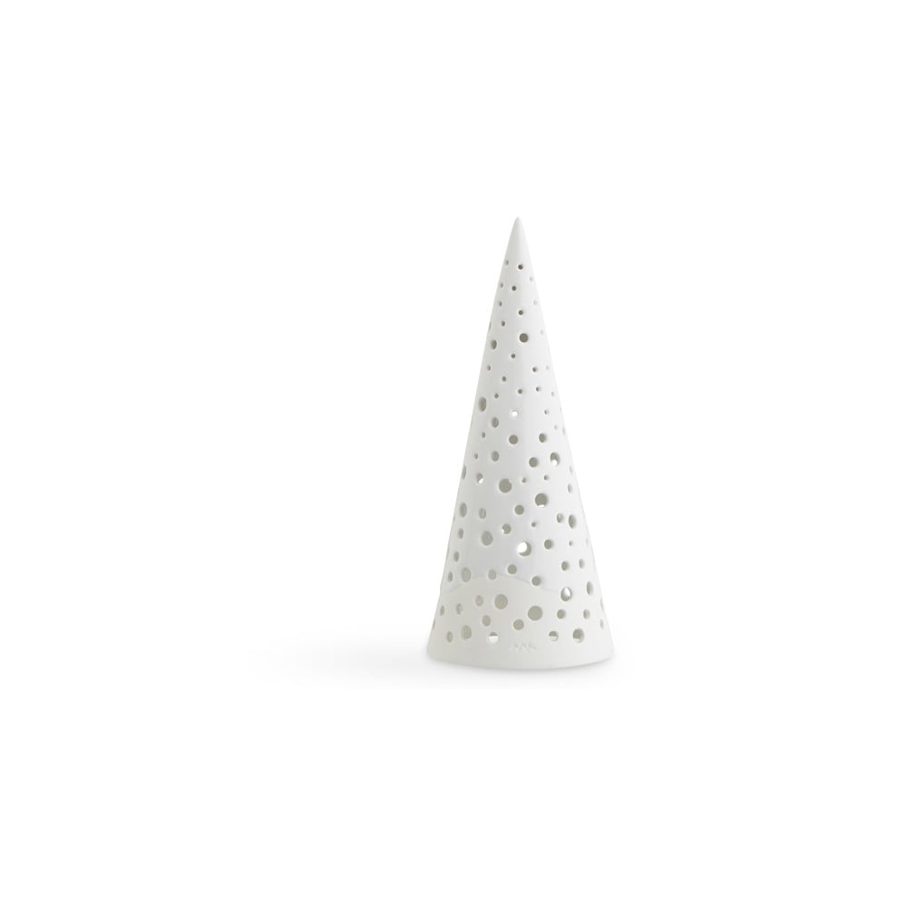 Sfeșnic de Crăciun din bone china Kähler Design Nobili, înălțime 19 cm, alb Alb