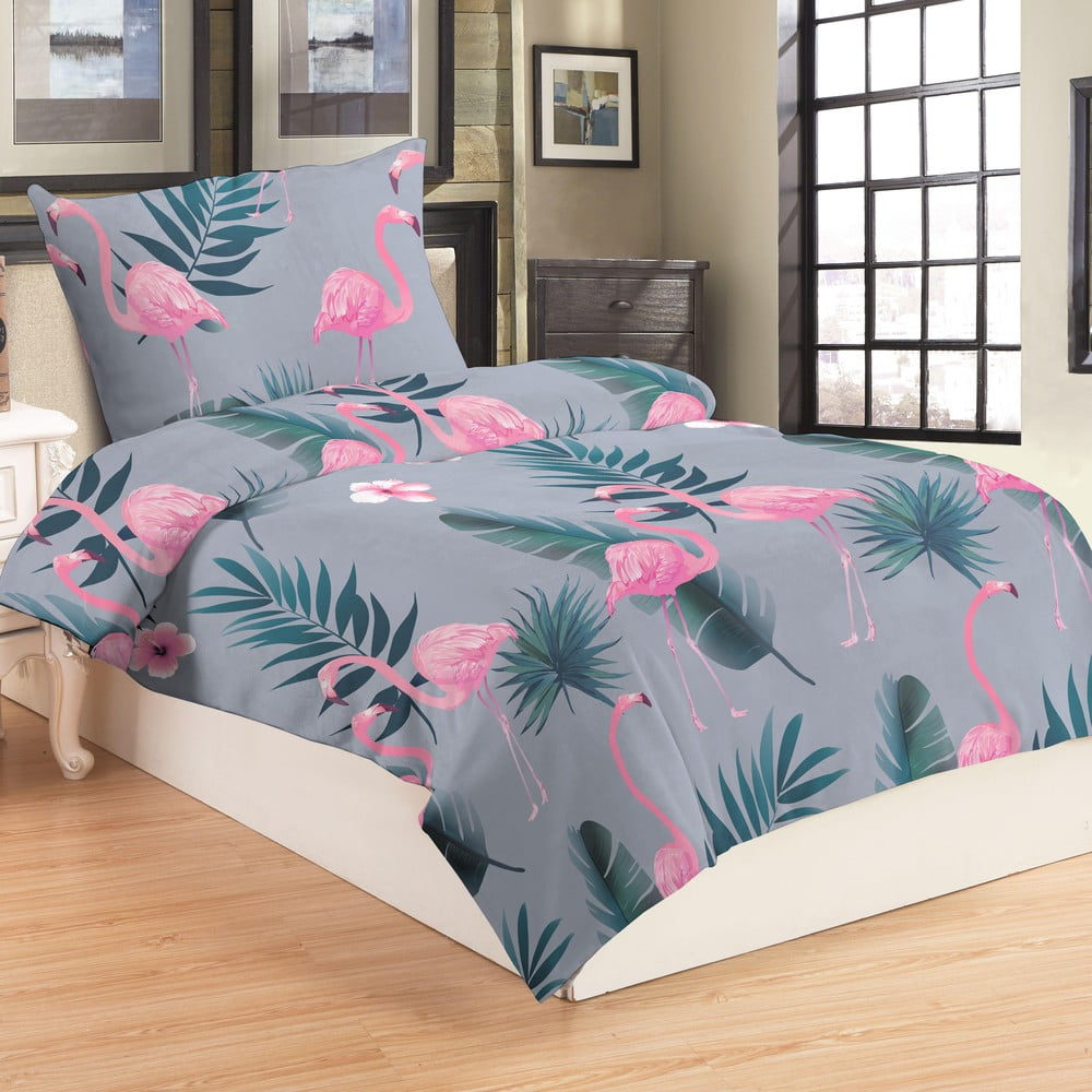 Lenjerie de pat din micropluș My House Flamingo, 140 x 200 cm bonami.ro imagine 2022