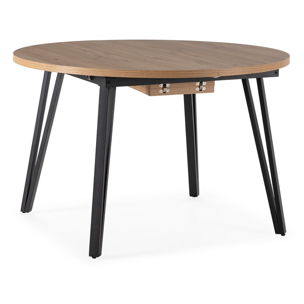 Masă de dining în culoare naturală rotundă extensibilă ø 120 cm Cleo – Marckeric