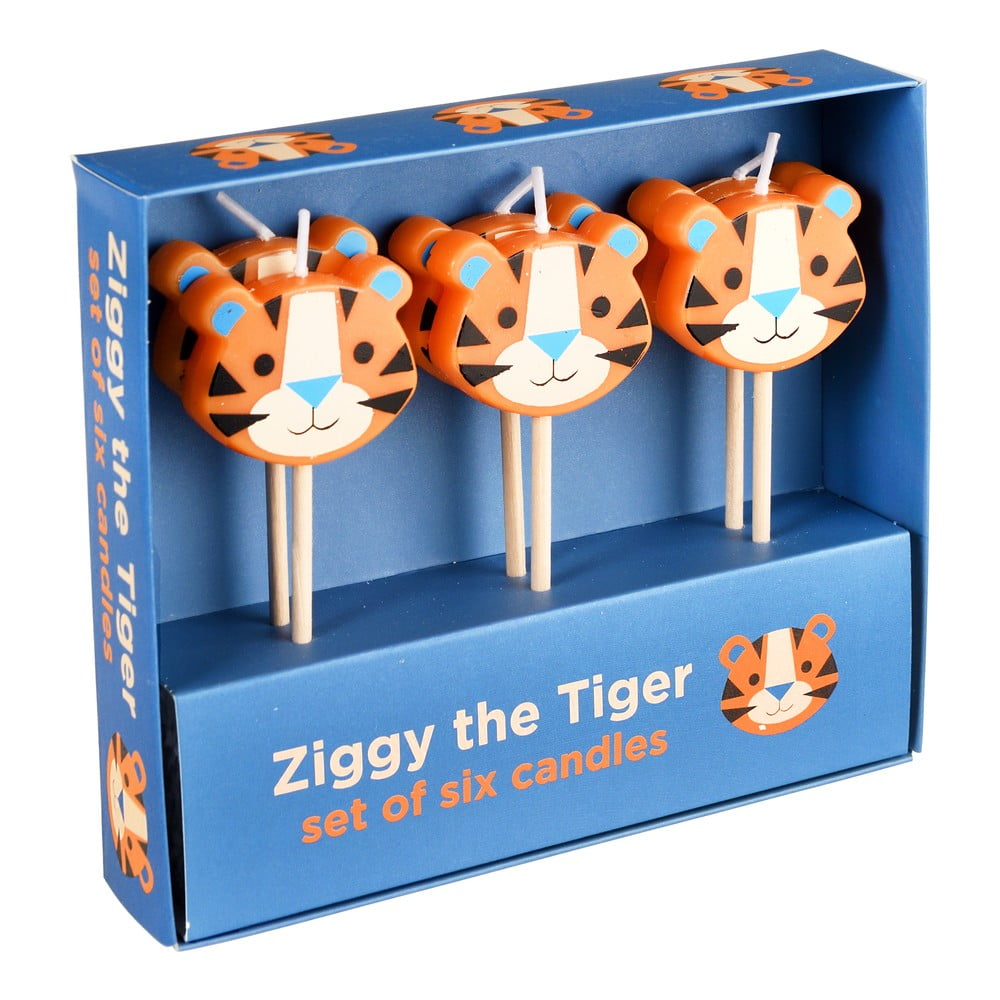 Lumânări pentru tort 6 buc. Ziggy The Tiger – Rex London