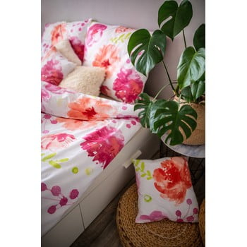 Lenjerie de pat din bumbac cotton house flores, 140 x 200 cm