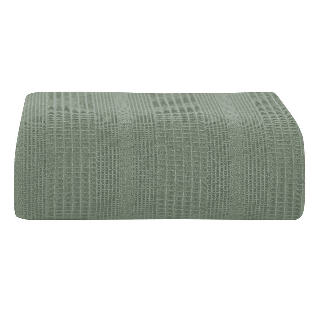 Cuvertură verde din bumbac pentru pat dublu 220x235 cm Leona - Mijolnir