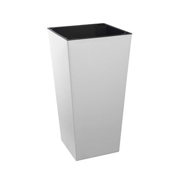 Ghiveci de flori adecvat interior / exterior gardenico elise, înălțime 26 cm, alb lucios