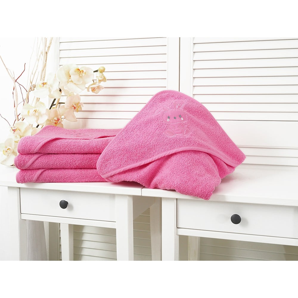 Prosop pentru copii roz din frotir 90x100 cm baby – b.e.s.