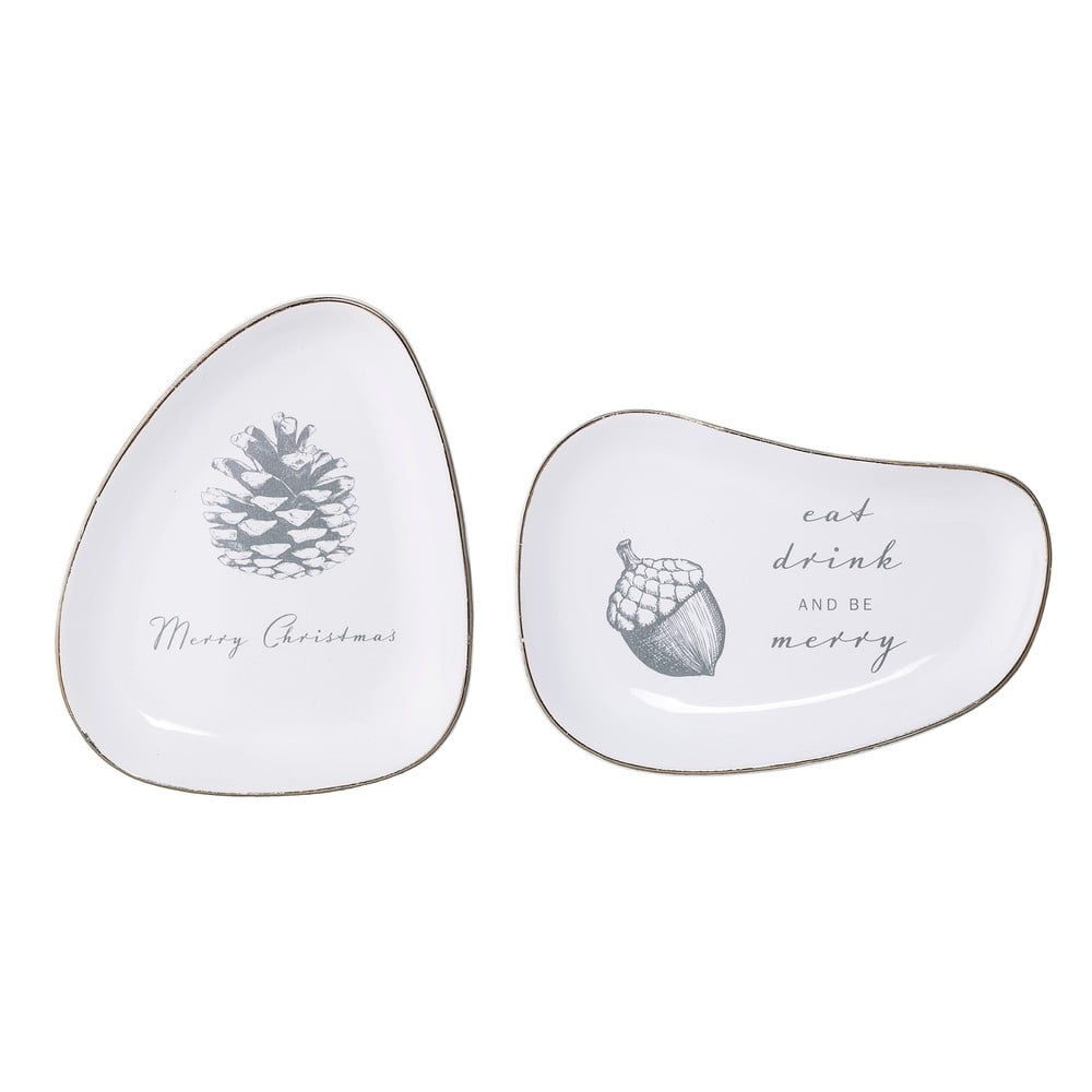Set 2 platouri decorative din ceramică bloomingville frost