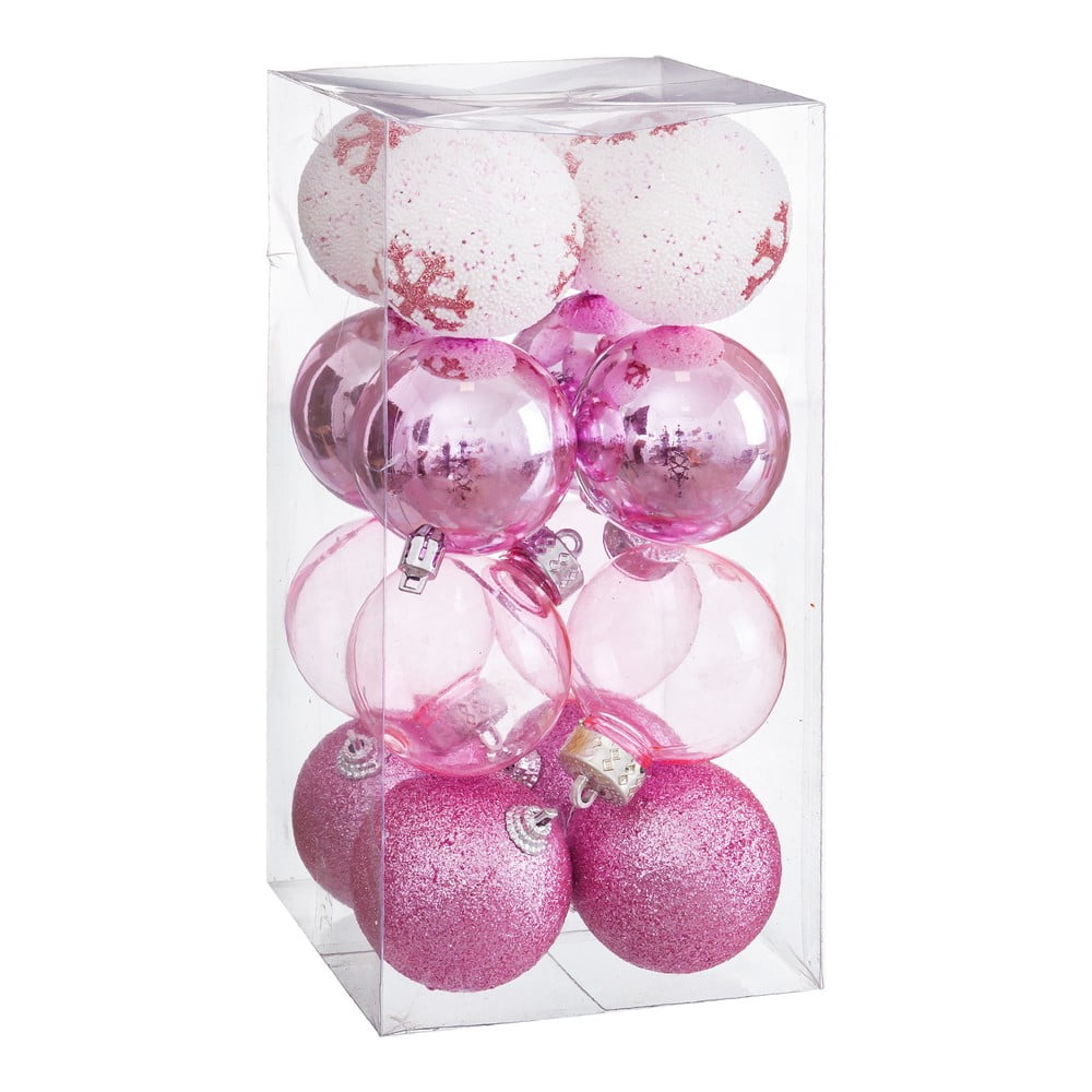 Set 16 globuri de Crăciun Unimasa Foam, ø 6 cm, roz bonami.ro