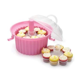 Vas portabil cu capac cu 3 etaje pentru brioșe kitchen craft sweetly does it