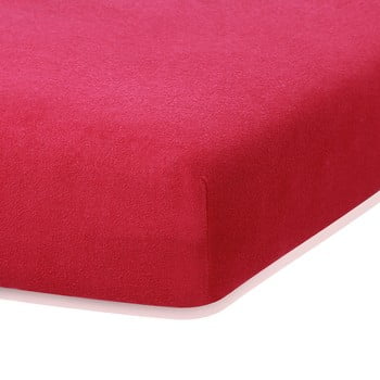 Cearceaf elastic ameliahome ruby, 200 x 100-120 cm, roșu bordo