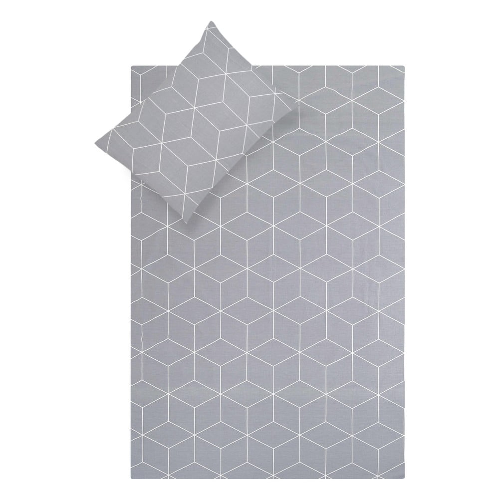 Lenjerie de pat din bumbac ranforce by46, 155 x 200 cm, gri