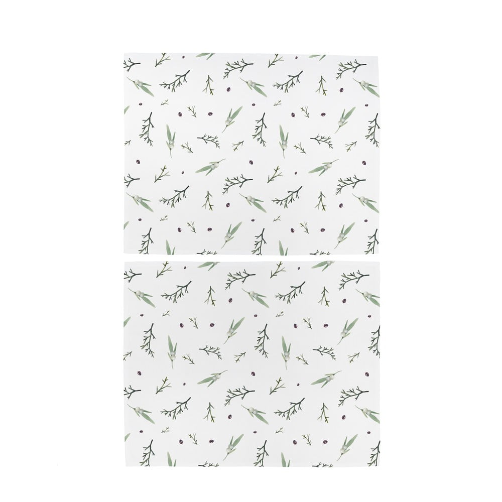 Suport pentru farfurii 2 buc. din material textil 35x45 cm cu model de Crăciun Delicate Green – Butter Kings