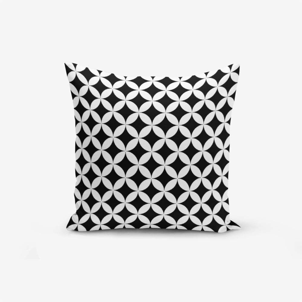 Față de pernă cu amestec din bumbac Minimalist Cushion Covers Black White Geometric, 45 x 45 cm, negru – alb bonami.ro imagine 2022