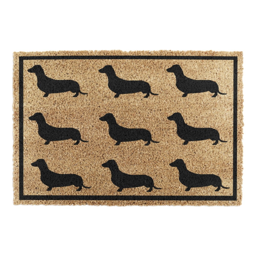 Covoraș de intrare din fibre de nucă de cocos 40x60 cm Dachshund – Artsy Doormats