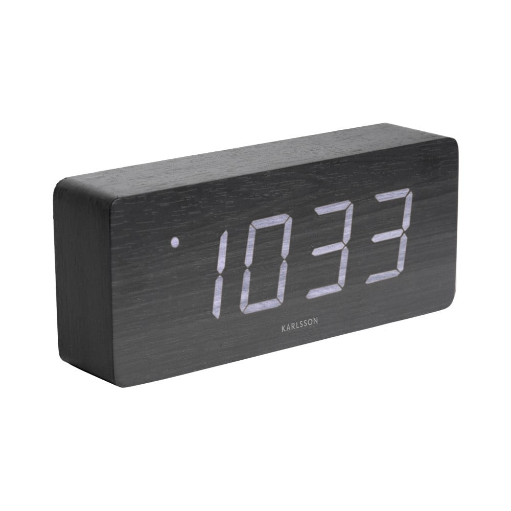 Ceas alarmă cu aspect de lemn, Karlsson Cube, 21 x 9 cm bonami.ro pret redus