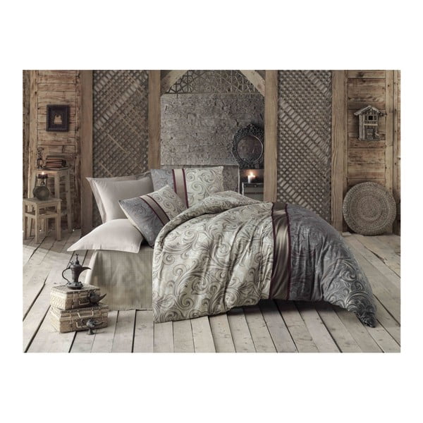 Lenjerie de pat cu cearșaf pentru pat dublu Basilisk, 200 x 220 cm