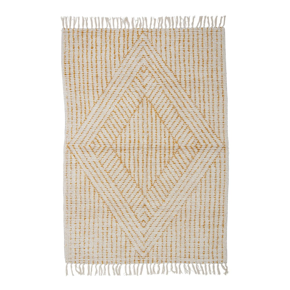 Covor galben-alb 180×120 cm Stephi – Bloomingville 180x120 pret redus