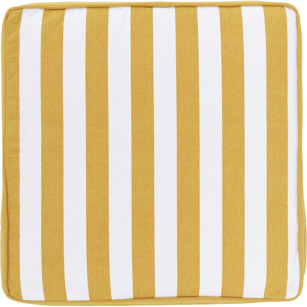 Pernă scaun din bumbac westwing collection timon, 40 x 40 cm, galben-alb