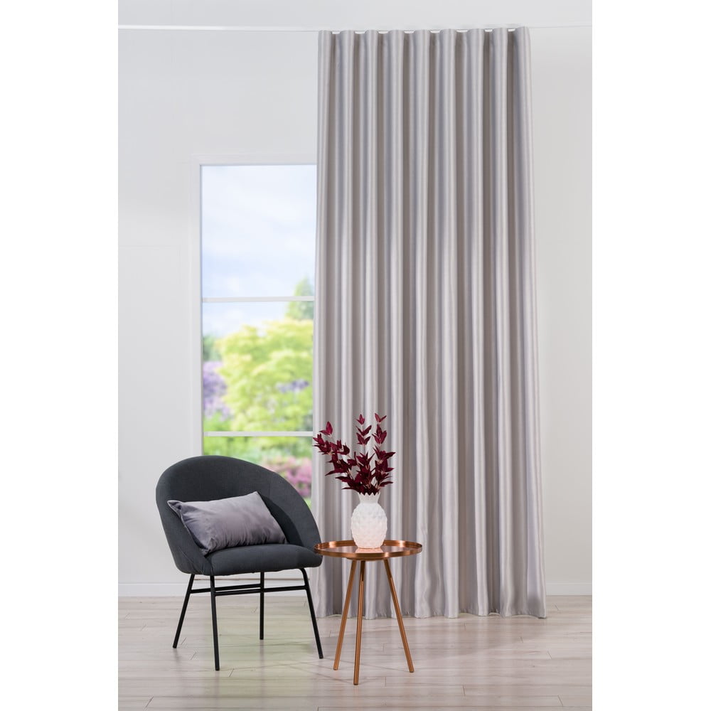 Draperie argintie 140x260 cm cu cârlige canyon – mendola fabrics