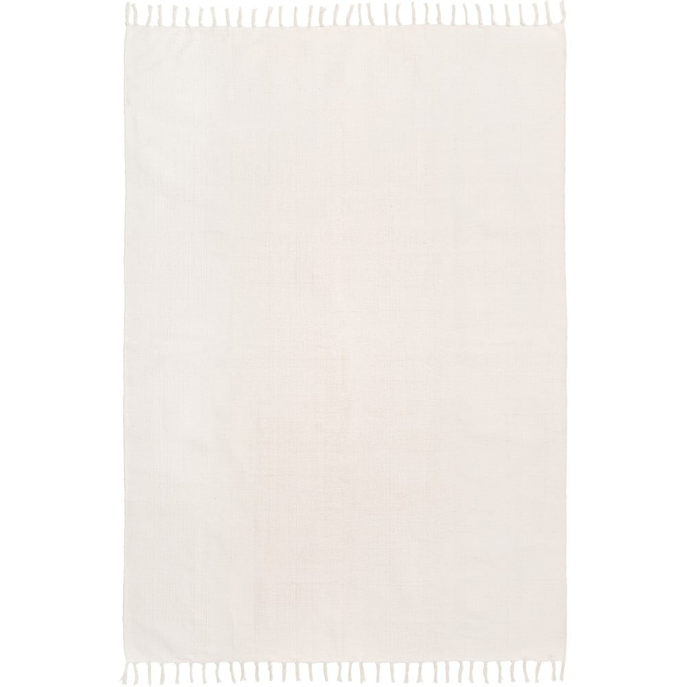 Covor țesut manual din bumbac Westwing Collection Agneta, 160 x 230 cm, alb bonami.ro imagine 2022
