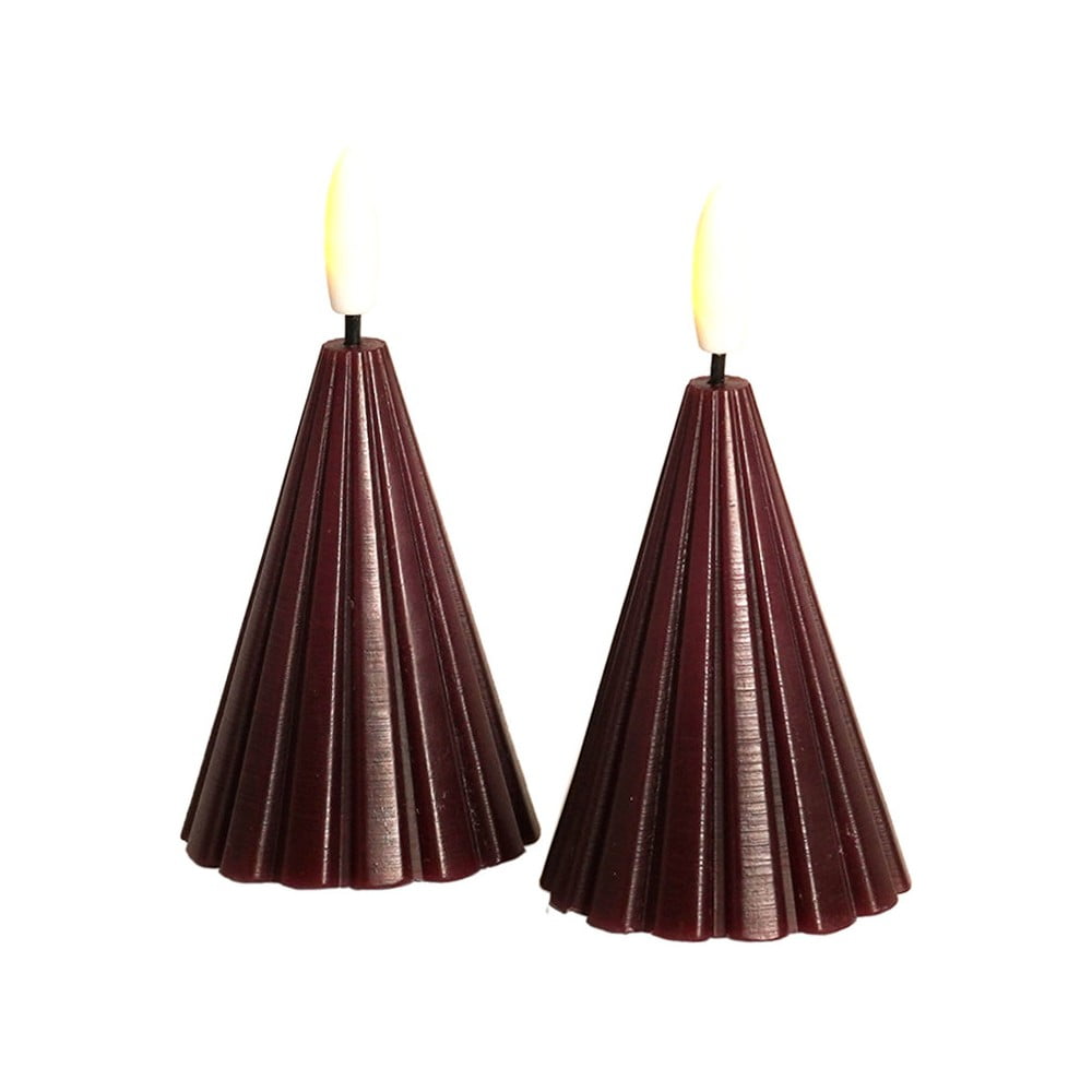 Decorațiune luminoasă de Crăciun burgundy 2 buc. ø 6 cm Laura – Sirius