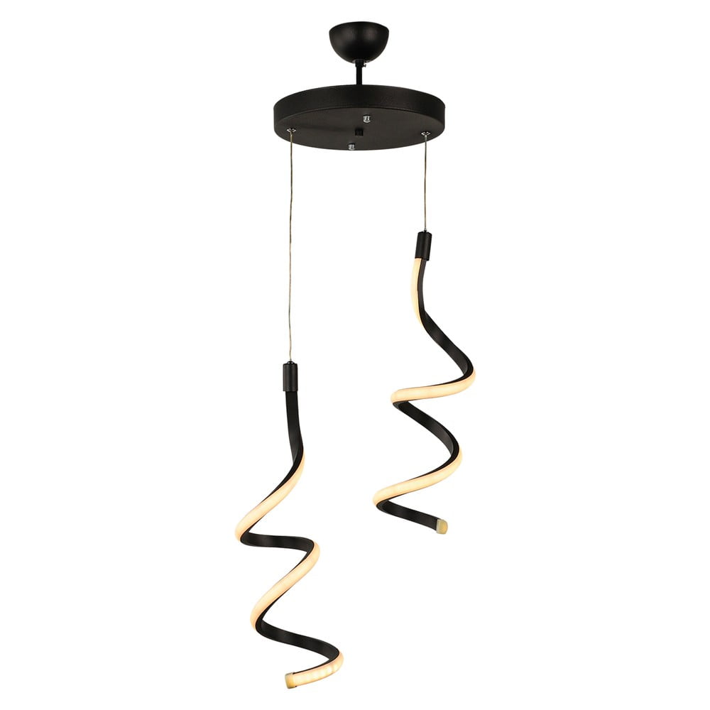 Lustră neagră LED din metal ø 25 cm Hilton – Squid Lighting