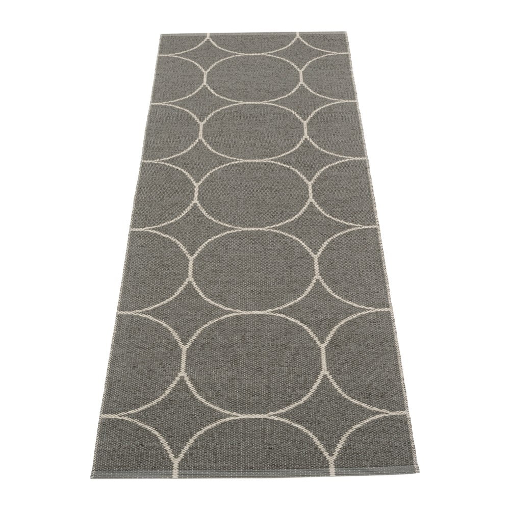 Covor tip traversă pentru interior și exterior gri închis 70x200 cm Boo Charcoal Linen – Pappelina