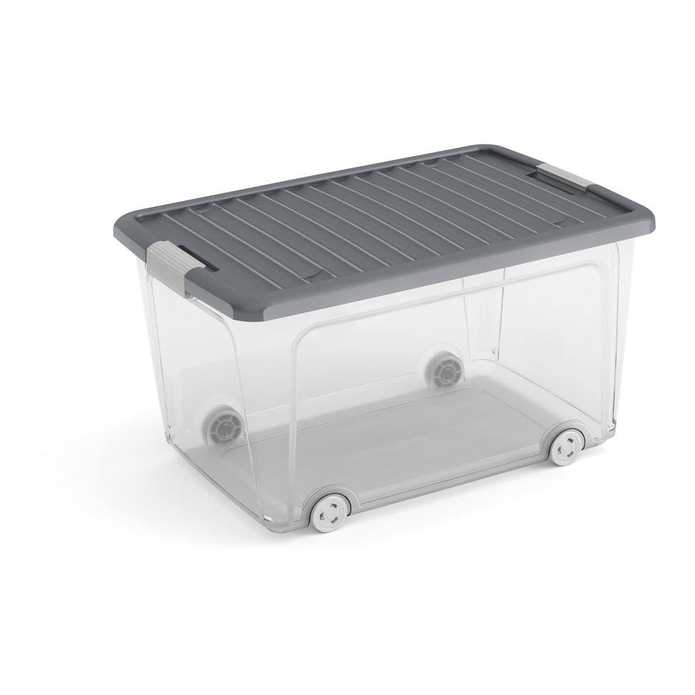 Cutie de depozitare din plastic cu capac 56,5x39x31,5 cm W box L – KIS