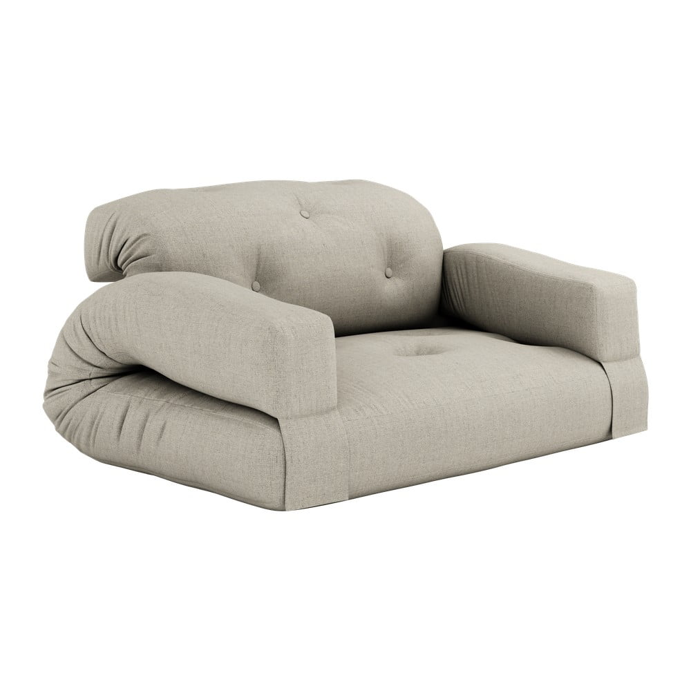 Canapea bej extensibilă cu tapițerie din in 140 cm Hippo – Karup Design 140 imagine noua