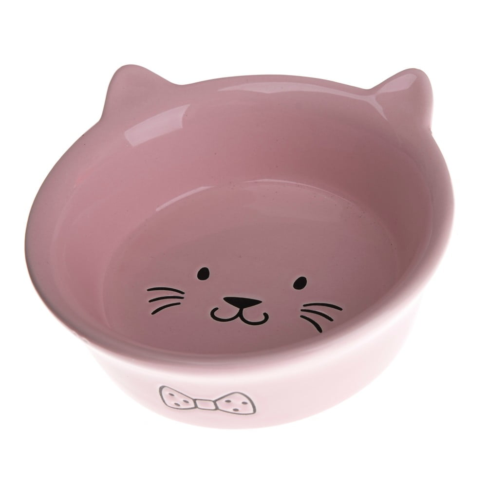 Bol din ceramică pentru pisici Dakls, ø 14 cm, roz