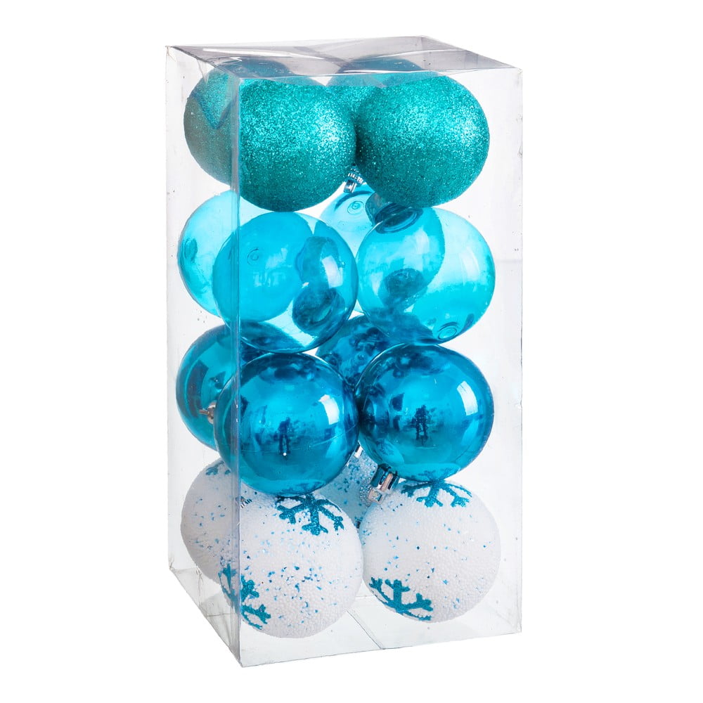 Set 16 globuri de crăciun unimasa foam, ø 6 cm, turcoaz