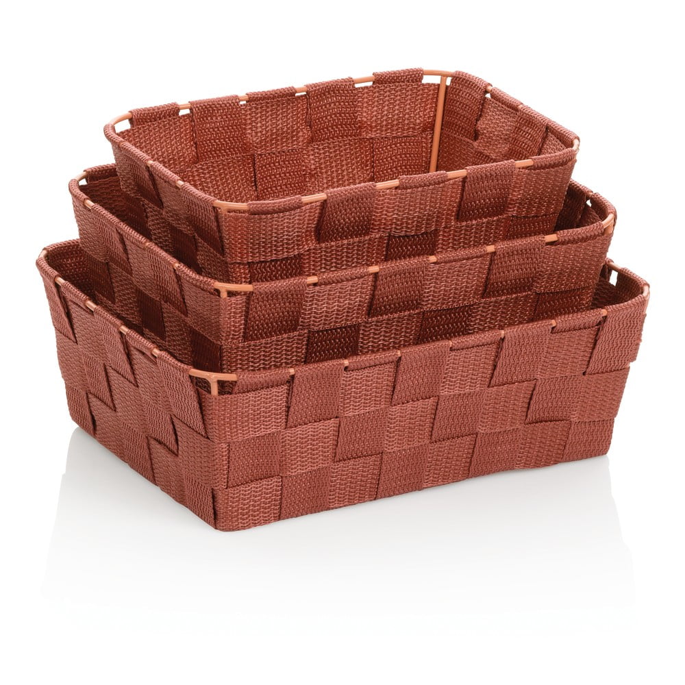 Set 3 coșuri de depozitare kela alvaro, roșu