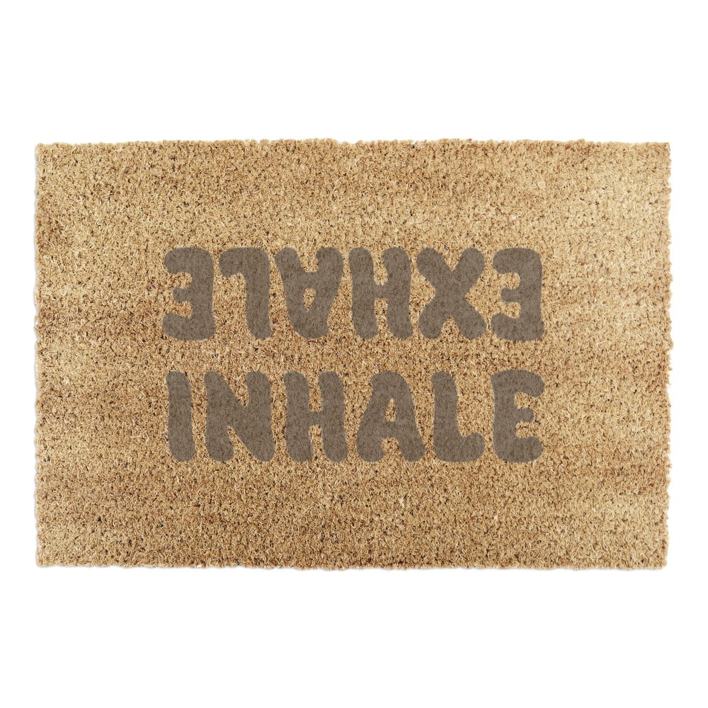 Covoraș de intrare din fibre de nucă de cocos 60x90 cm Inhale Exhale – Artsy Doormats