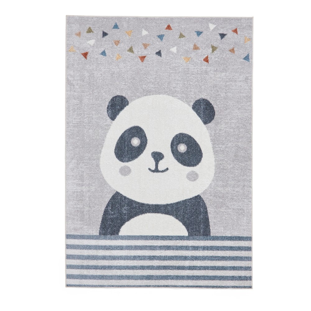 Covor pentru copii gri deschis 80x150 cm Vida Kids Panda – Think Rugs