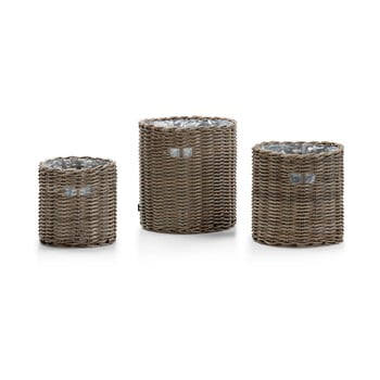 Set ghivece de grădină le bonom natural, gri
