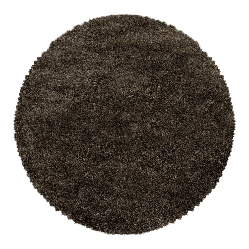 Covor maro închis rotund ø 80 cm Fluffy – Ayyildiz Carpets