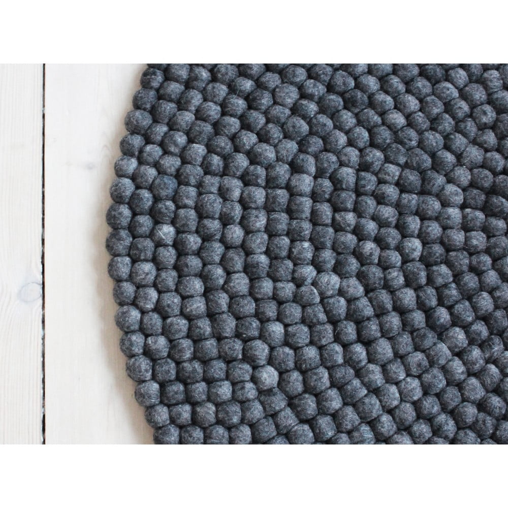 Covor cu bile din lână Wooldot Ball Rugs, ⌀ 90 cm, antracit bonami.ro