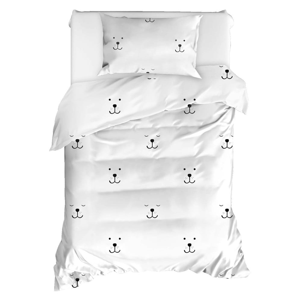 Lenjerie de pat din bumbac ranforce pentru pat de o persoană Mijolnir Eles White, 140 x 200 cm bonami.ro imagine 2022