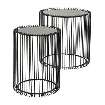 Set 2 măsuțe Kare Design Wire High, negru