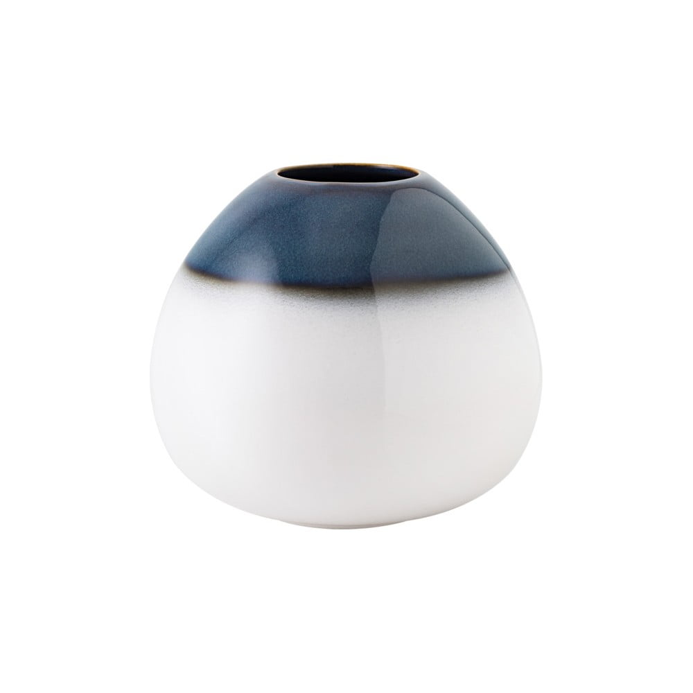 Vază din gresie ceramică Villeroy & Boch Like Lave, înălțime 13 cm, albastru – alb bonami.ro