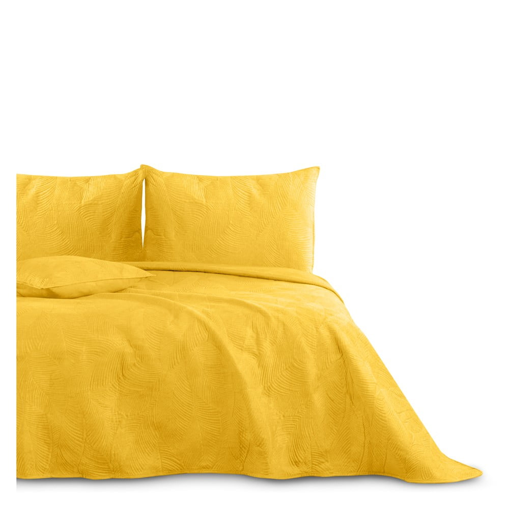Cuvertură galbenă ocru pentru pat de o persoană 170×210 cm Palsha – AmeliaHome 170x210 pret redus