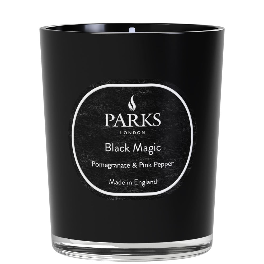 Lumânare cu parfum de rodie și piper peruvian Parks Candles London Black Magic, timp de ardere 45 h
