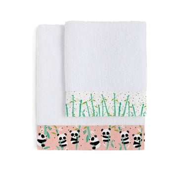 Set 2 prosoape pentru copii moshi moshi panda garden