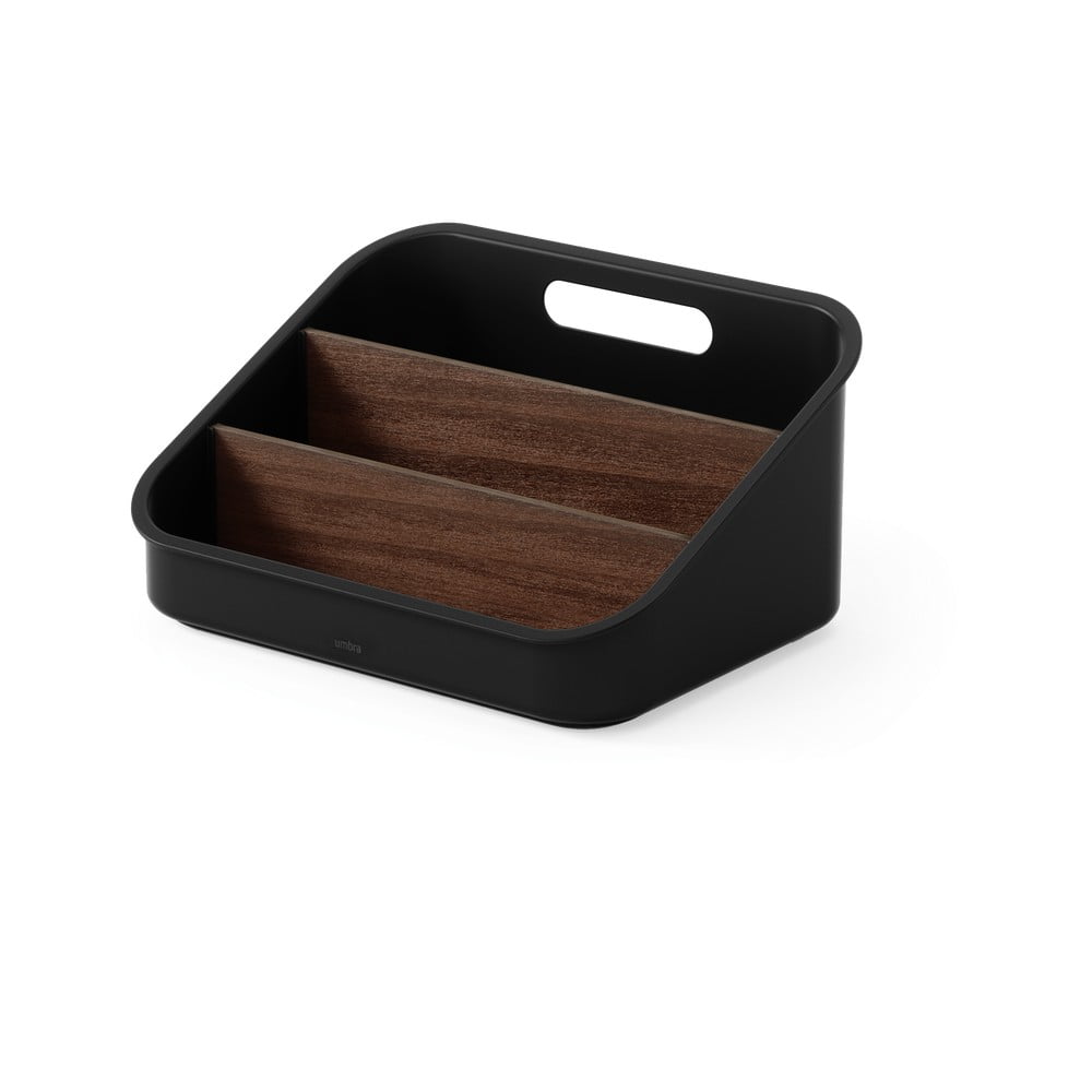 Organizator de baie negru pentru cosmetice din plastic reciclat Bellwood – Umbra