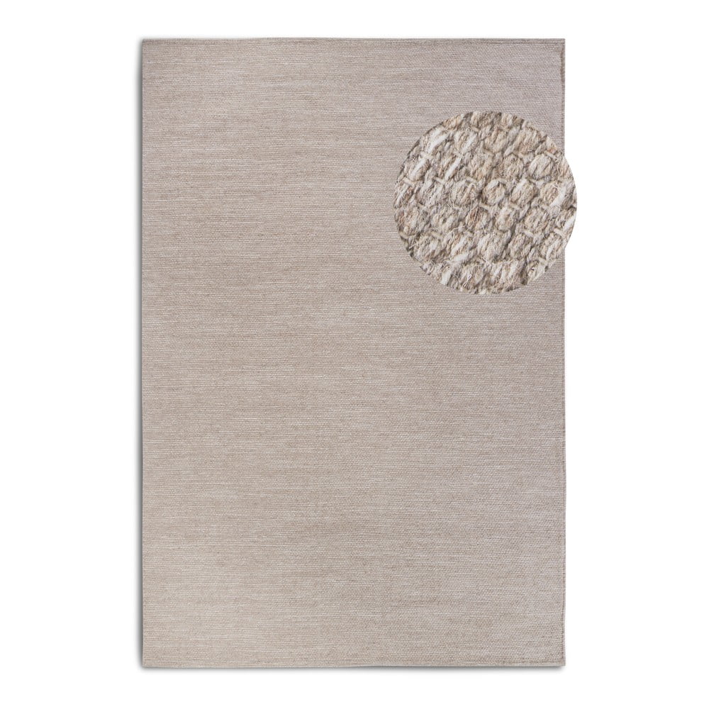 Covor bej țesut manual din amestesc de lână 60x90 cm Pradesh Linen White – Elle Decoration