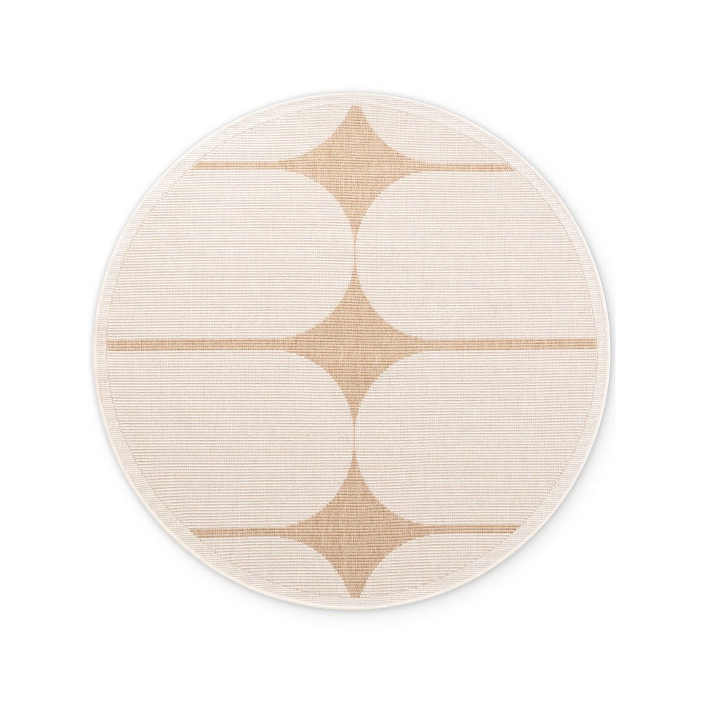 Covor pentru exterior și interior bej/fildeș rotund ø 160 cm Duet Bowen – NORTHRUGS