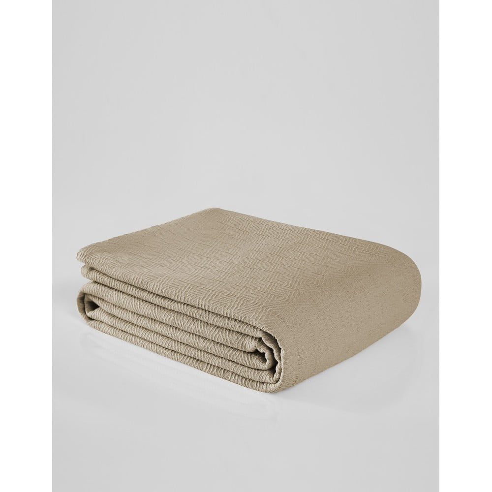 Cuvertură bej din bumbac pentru pat dublu 200x230 cm serenity – mijolnir