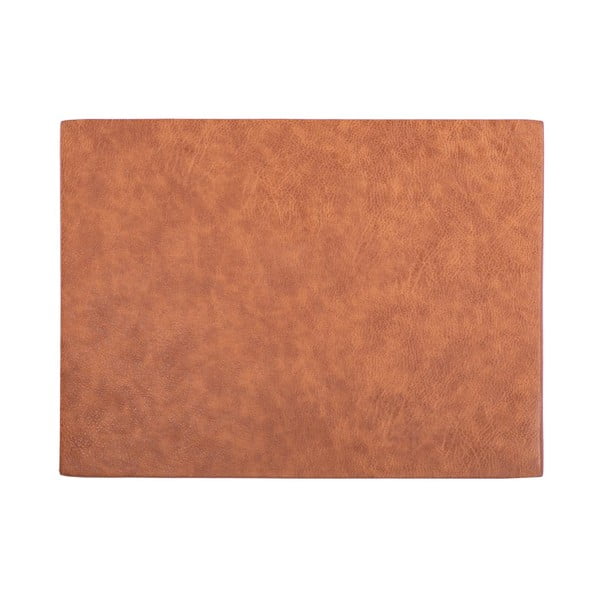 Suport farfurie din imitație de piele ZicZac Troja Rectangle, 33 x 45 cm, portocaliu - maro