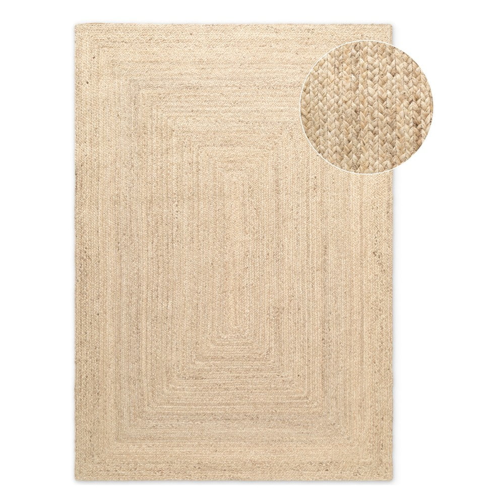 Covor culoare naturală deschisă reversibil/țesut manual din iută 60x90 cm Sharmila Natural White – Hanse Home